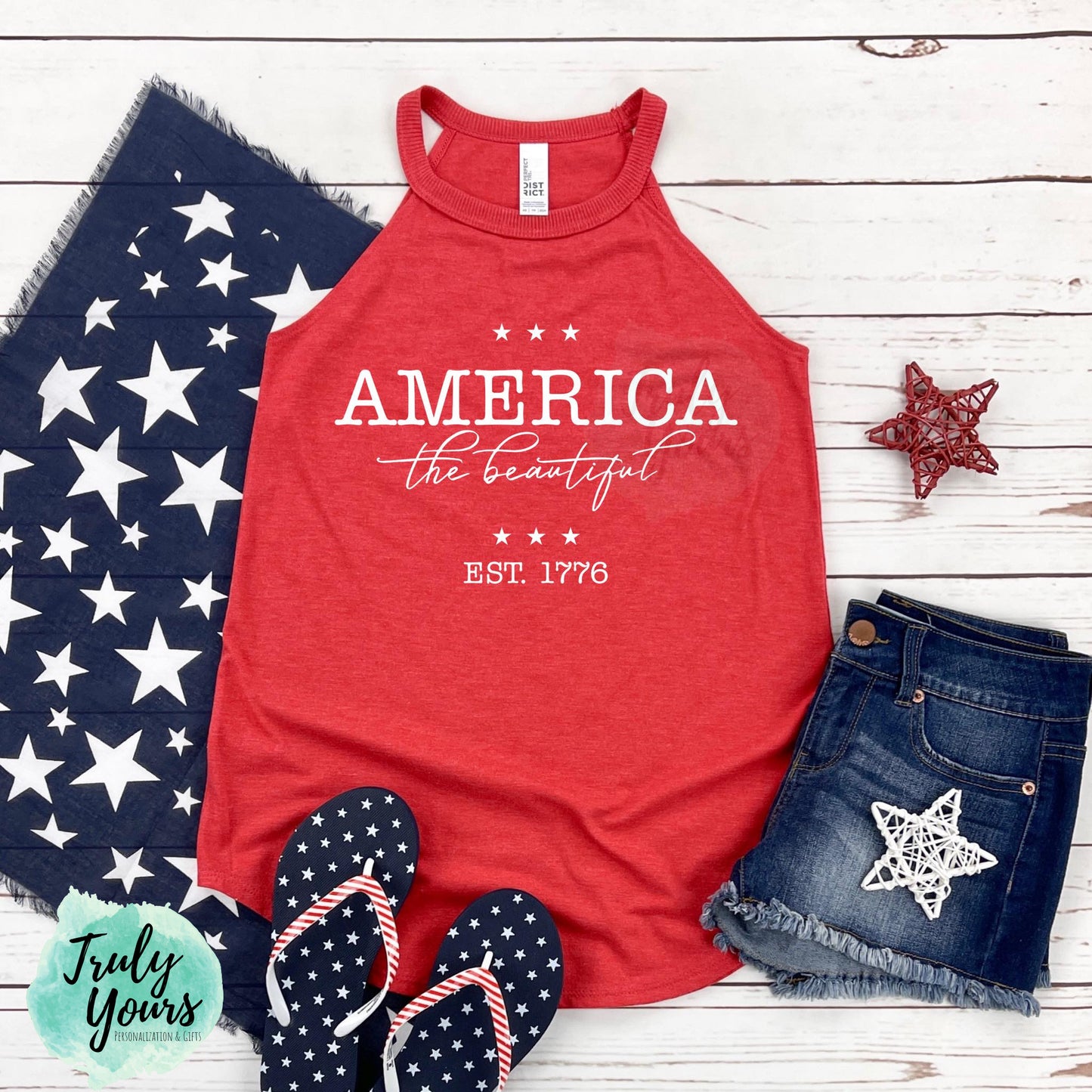 - America the Beautiful Rocker Tank | Patriotic Tank Top -