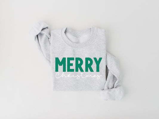 Merry Christmas (PUFF) Sweatshirt - Ships by Friday 12/16