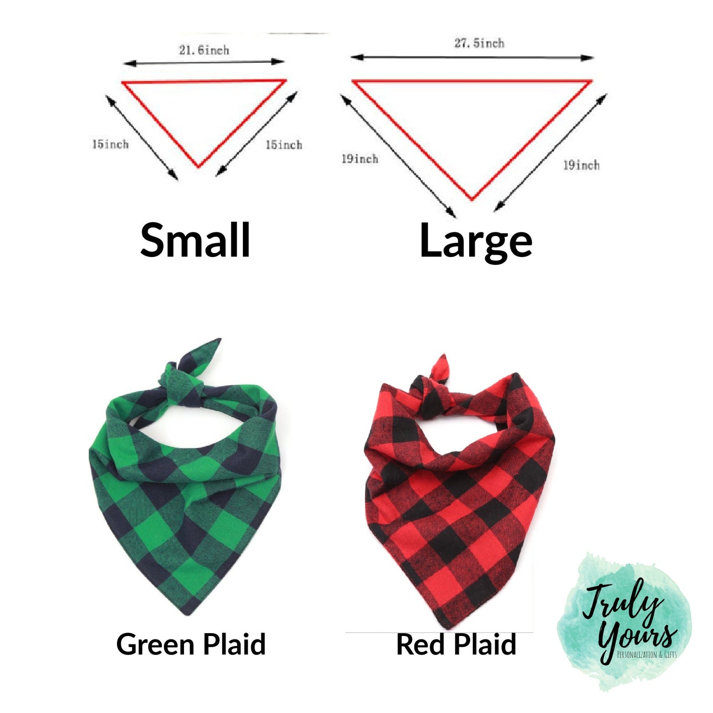 Personalized Dog Bandana | Red Plaid | Green Plaid Dog Bandana | Merry Christmas Bandana | Personalized Bandana| Dog Bandana