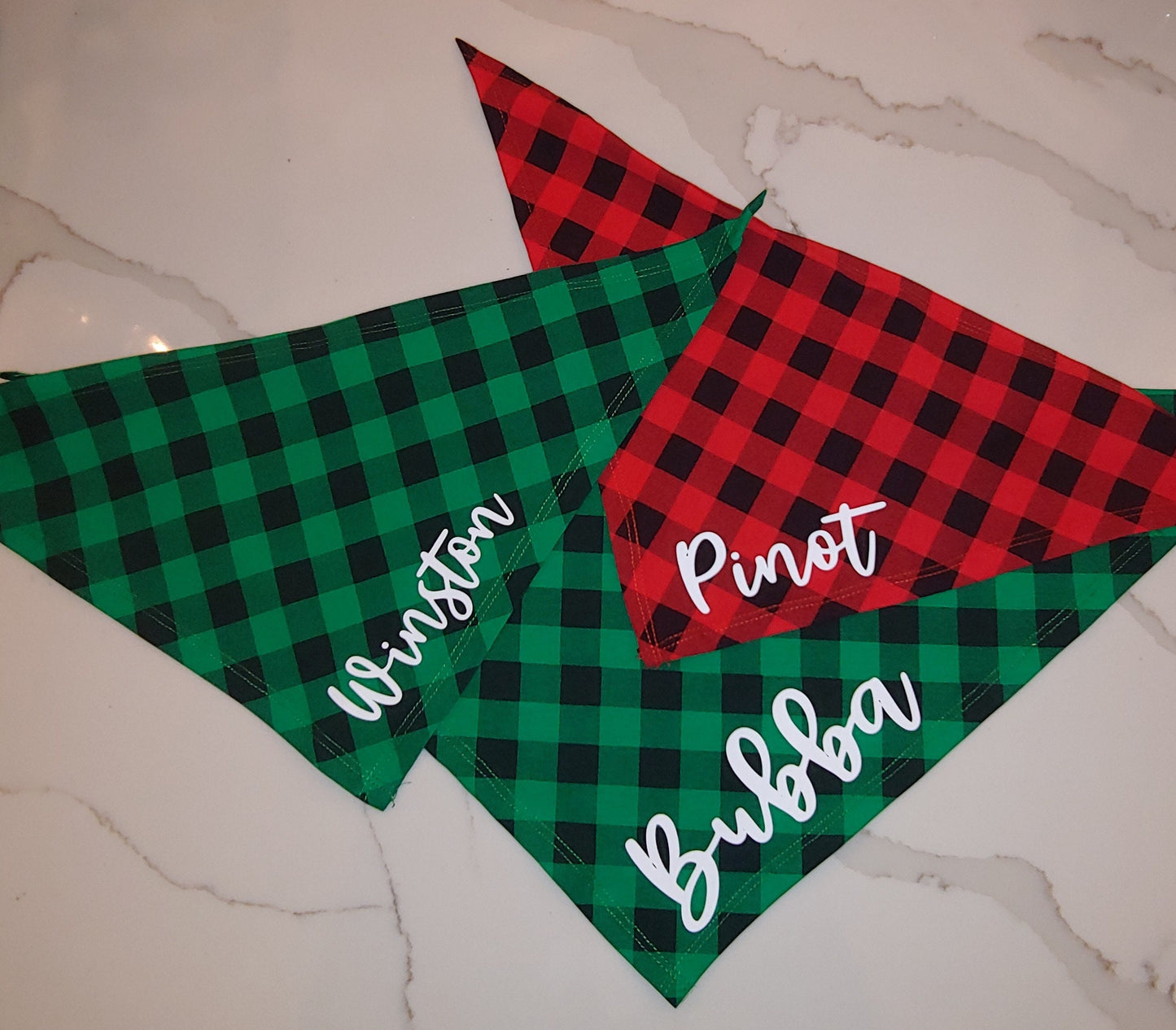 Personalized Dog Bandana | Red Plaid | Green Plaid Dog Bandana | Merry Christmas Bandana | Personalized Bandana| Dog Bandana