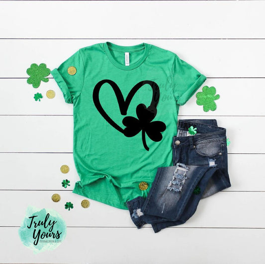 Shamrock and Heart T-shirt | St. Patrick's Day Shirt