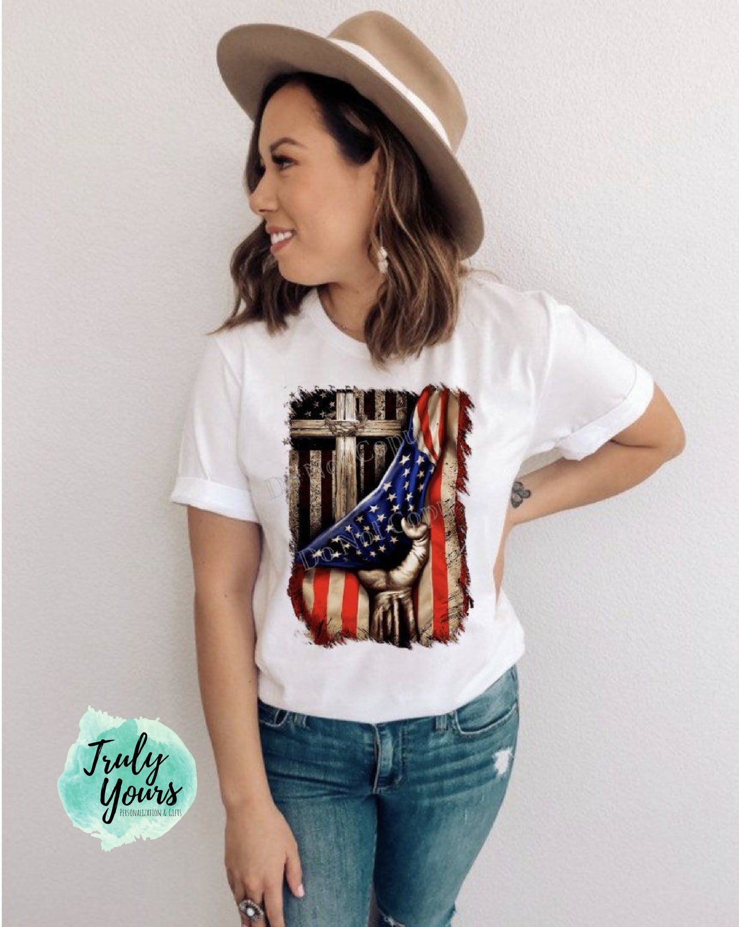 Cross and American Flag Shirt | American Flag Shirt | American Flag