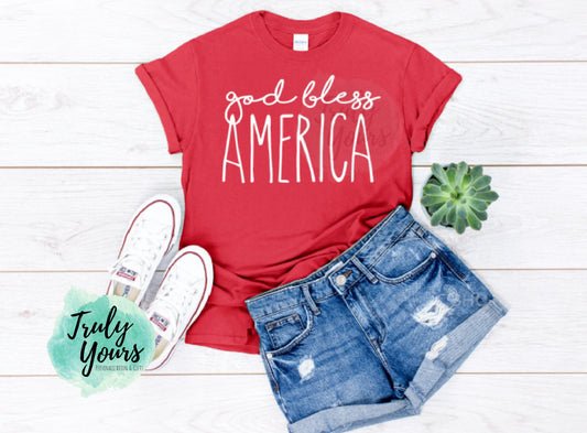 - God Bless America (white) T-shirt | Patriotic Tee -