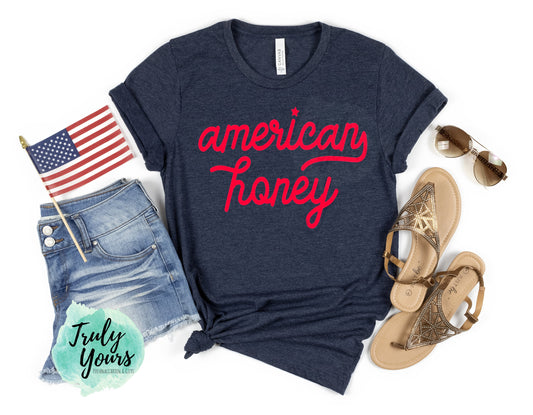 American Honey T-shirt | America Honey | Red White & Blue | July 4th Shirt | Patriotic Shirt