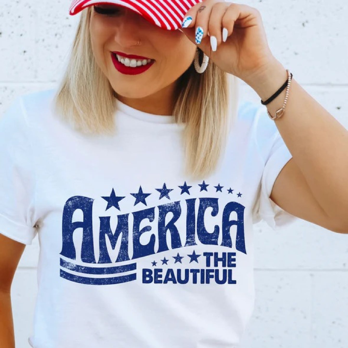 - America the Beautiful (blue) T-shirt | Patriotic Tee -